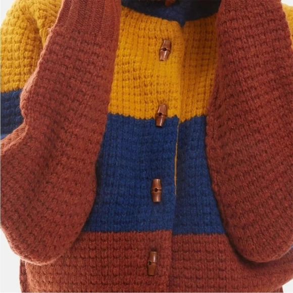 Re/Done 70s striped wool-blend cardigan Sweater Size L - Picture 6 of 12